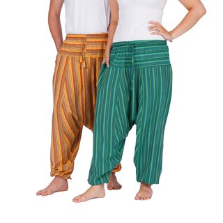 Aladinhose gestreift gelb-rasta M/L