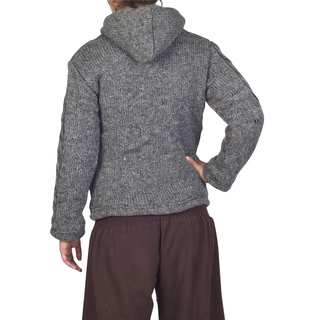 Wolljacke mit Zopfmuster Cable grau XXL